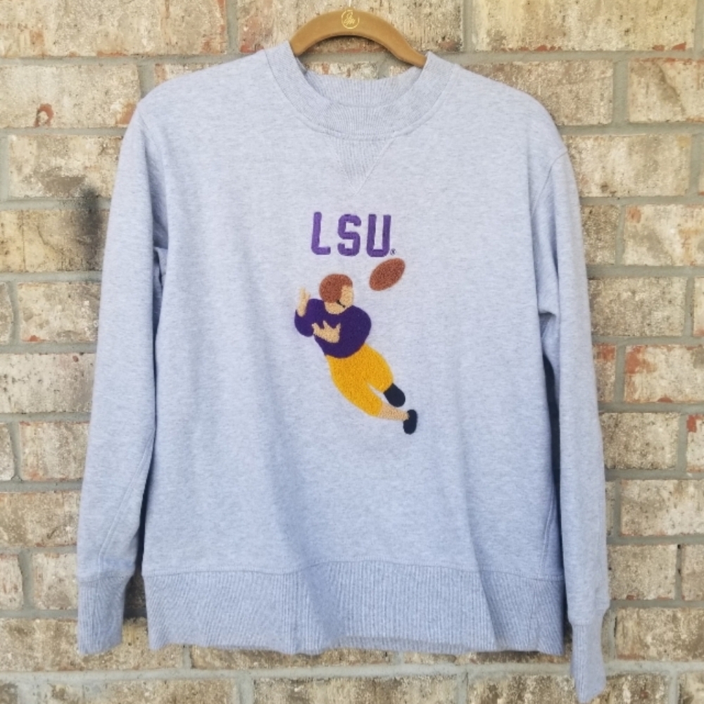 Louisiana State University GRAY Tigers Sweatshirt (SMALL) LSU Hillflint Design